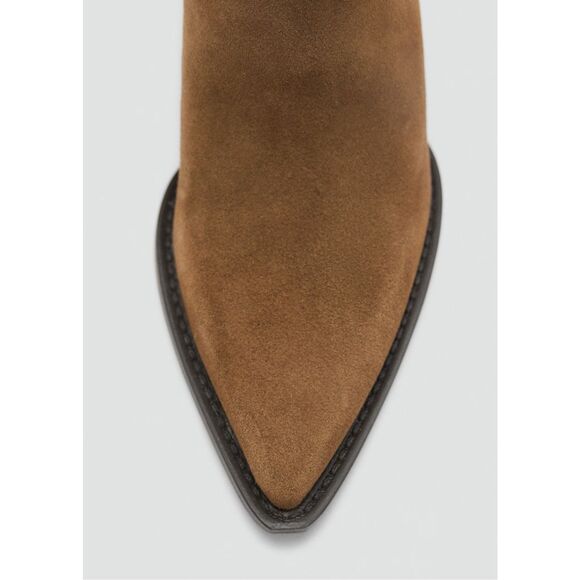 MNG BY MANGO $139 SUEDE POINTED TOE ANKLE BOOTS 40 - Picture 4 of 6